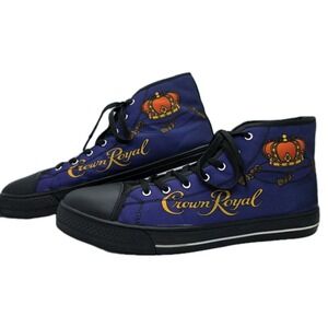 Crown Royal Whisky Canvas High Top Sneakers Shoes Purple Gold Men's US 11 EU 45